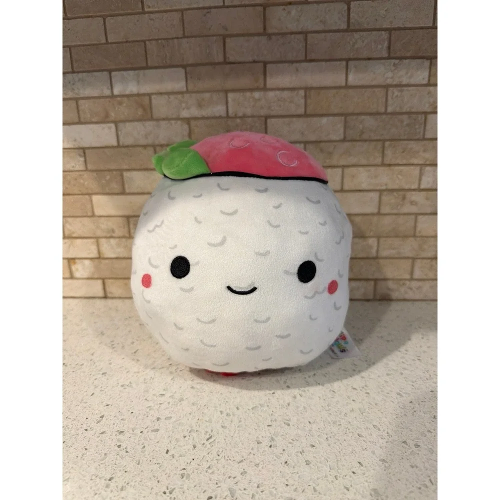 Flip mallows Sushi Plush White Rice Strawberry Roll Kawaii Stuffed Plush Toy